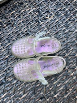 Cat & Jack toddler girl iridescent clear jelly sandals