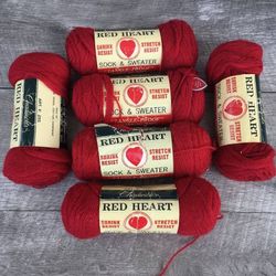 Lot of 6 Chadwicks Red Heart Sock and Sweater 3 ply Fingering Wool Yarn