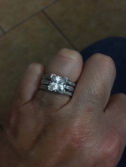 925 Silver Wedding Set size 7