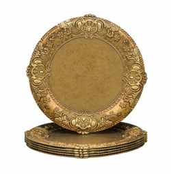 13" Antique Gold Charger Plates