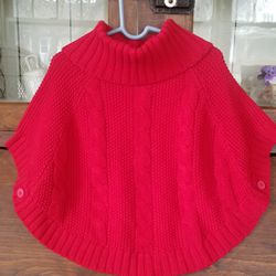 Carter’s Red Toddler Cable Knit Poncho Size 3T