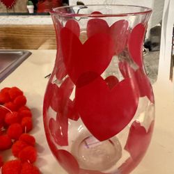 Valentine Glass Vase, And Heart