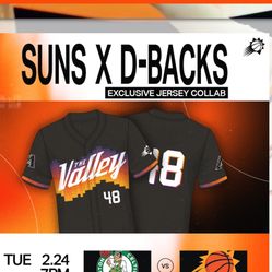 Suns X Dbacks Valley Baseball Jersey Size Large