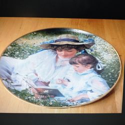 Vintage Mother & Child Decorative Plate – Sandra Kuck “Once Upon A Time” – Wall Art