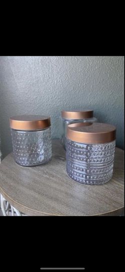 Glass Canisters Set Of 3 