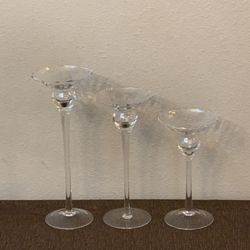 Crystal 3pc. Candle Holders