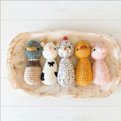 Crochet Farm Animal Plushie Stuffed Animal  Baby Toddler Toy