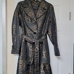 Leopard Trench Coat Jacket- Ellen Tracy