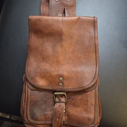 The Cottage" Leather Mini Backpack - Brown