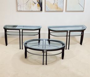 Coffee Table Set With Glass Top