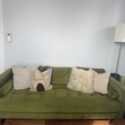 84" Wide Velvet Square Arm Sofa by Corrigan Studio