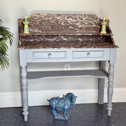 Antique Marble Top Sideboard Table