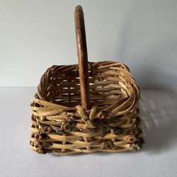 Vintage Basket With Flowers 