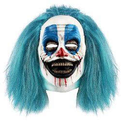 NEW IN Sealed BOX Scary Adult Clown Mask Masquerade Halloween Laughing Killer Joker Costume Prop 