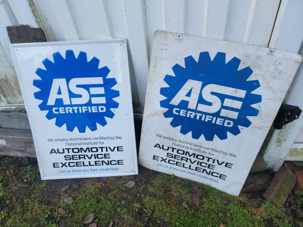 Ase Certified Metal Signs