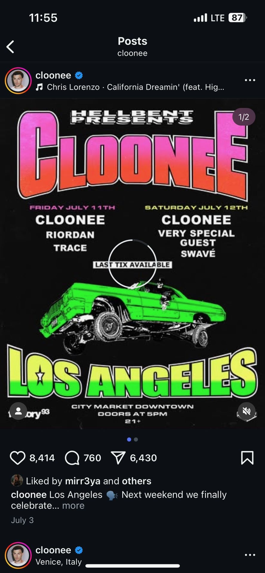 Cloone Tix For Sale( 7/12/25) Saturday