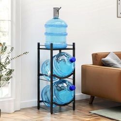 5 Gallon Water Jug Holder 2 Tier Water Bottle Organizer Stand with Top Shelf