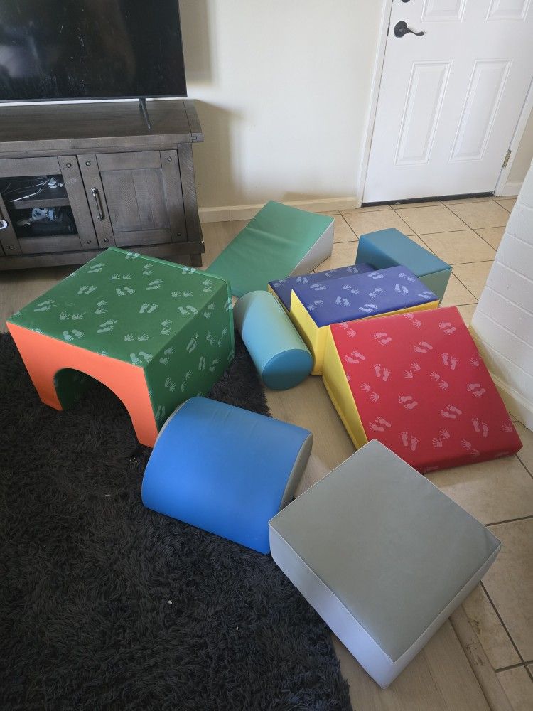 Kids Climbing Blocks