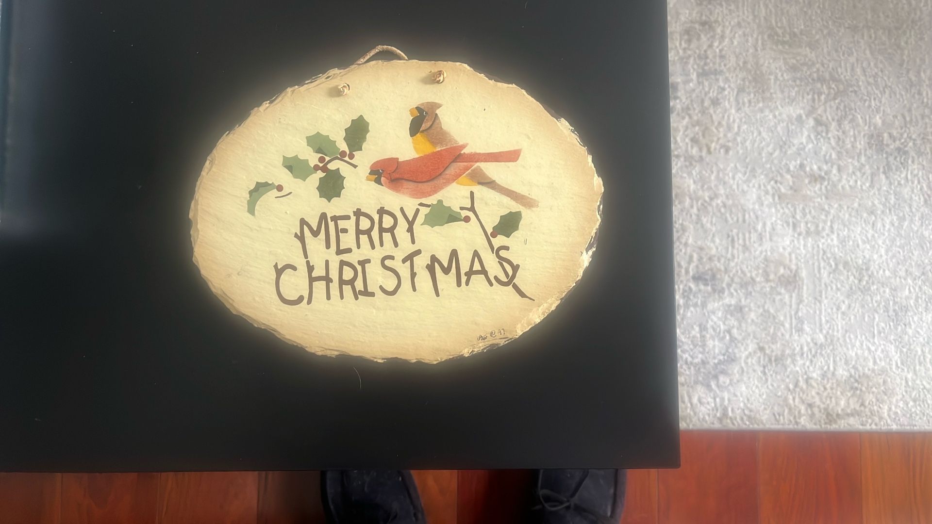 Plain Jane Slate Xmas Wall Decoration