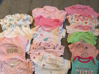 Bundle of 15 baby girl onesies