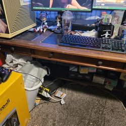 Wooden Desk With Three Drawers