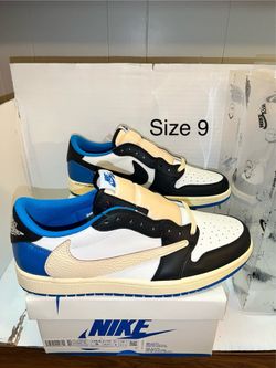 Nike Jordan 1 Low Travis Scott Fragment Blue Size 9