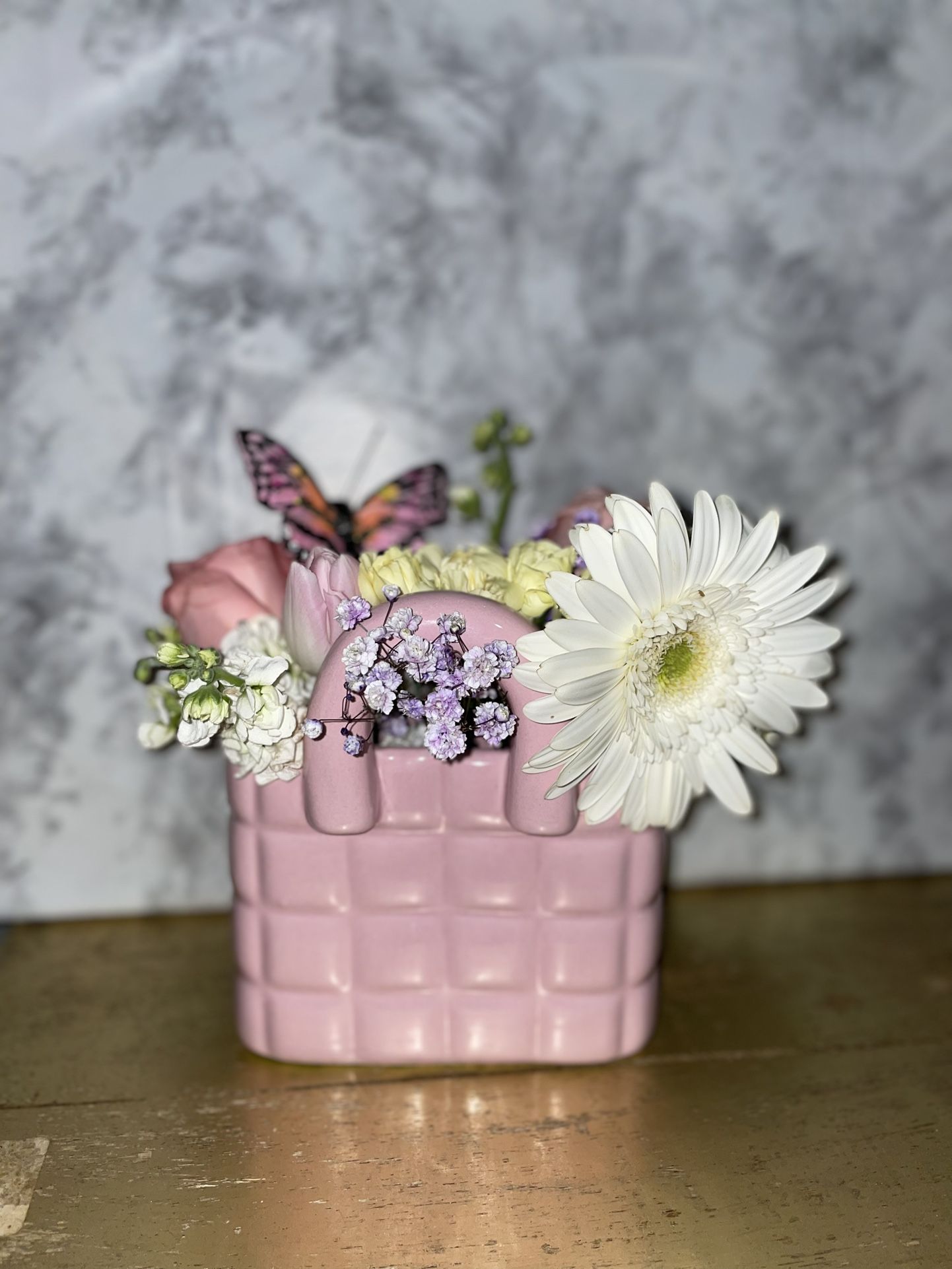 Flower Purse Basket Fresh Cut Flowers