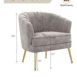 Grey Velvet Accent Chair $70