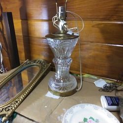 Vintage Crystal Cut Table Lamp