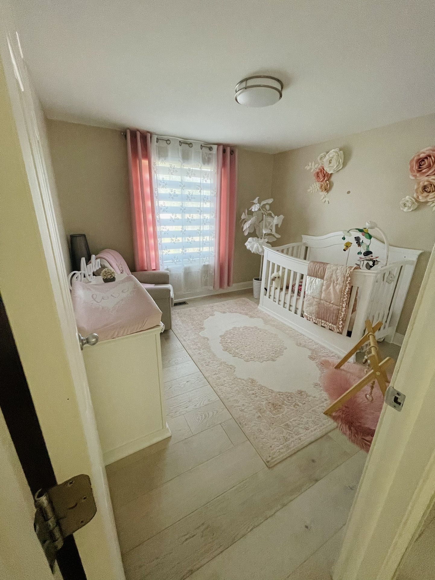 Baby Nursery Crib Dresser Swivel Chair