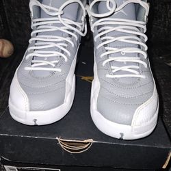 Jordan 12 Stealth Gray & White 6.5y
