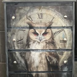 Unique Hand-Painted Owl Chest of Drawers – Luxury Statement Furniture / One-of-a-Kind Art Piece  📍 Pickup: S. Durango & 215, Las Vegas  Beautiful one