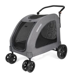 Foldable Pet Jogger Stroller for Large Dogs up to 110 lbs, Universal Wheel Dog Stroller for Single or Multiple Medium and Large Dogs(Blue)