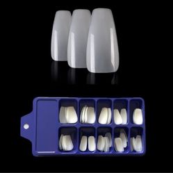 100 Pcs False Style Fake Nail Art Half Acrylic French Artificial UV Gel Tips Set Natural Color