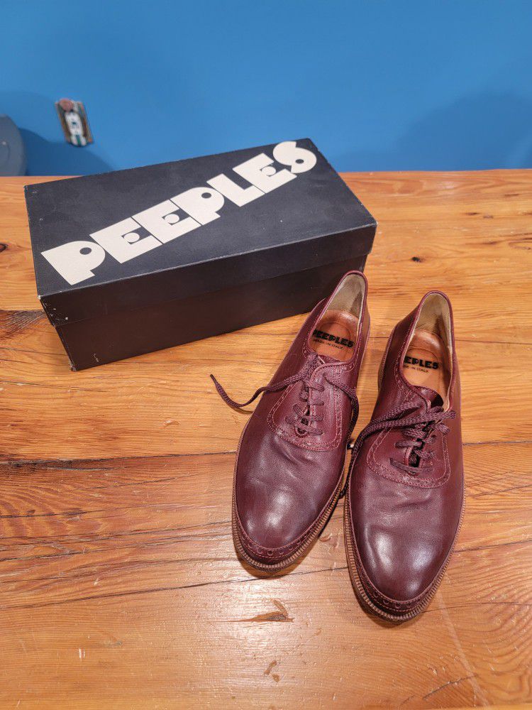 Peeples Brown Mens Loafer Shoes - Leather, Size 7.5 M, Domino, Made In Italy