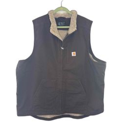 Men's Carhartt Mock-Neck Sherpa-Lined Vest - Loose Fit - OV4277-M Size 3XL