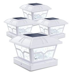 SIEDiNLAR 8 Packs of Solar Post Cap Lights Outdoor 2 Color
