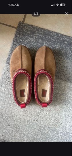 UGG Suede Slippers with Shearling Lining