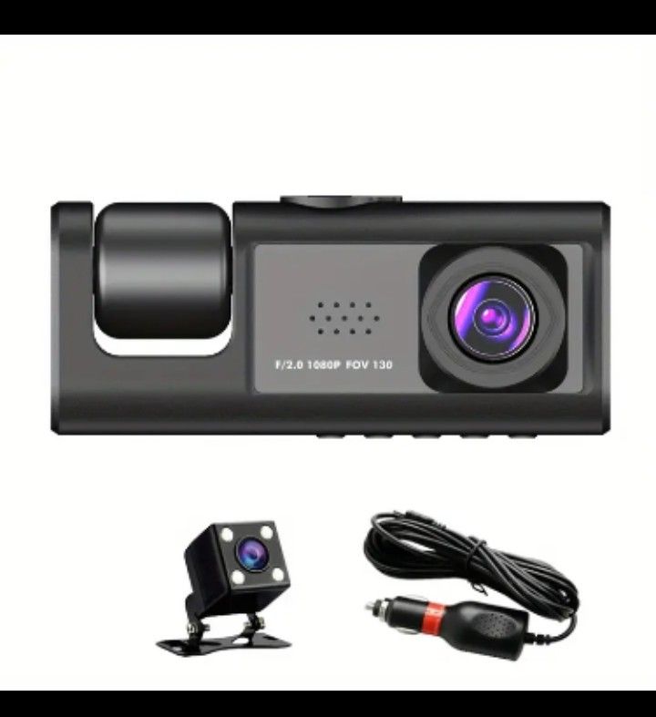 Brand new 3 channel 1080P mini mirror dash camera with backup cam.