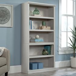 5 Tier Book Shelf Wooden Bookcase Multipurpose Bookshelf for Home Office, Living Room, in Glacier Oak  ROOM – This 5-shelf bookcase adapts 
