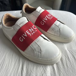 Givenchy white and red leather sneakers size 12 used in good condition