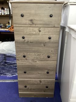 Gray 5-Drawer Chest