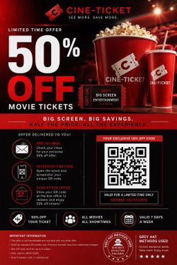 Half off movie tickets Cinemark*