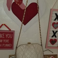 Jay Herbert Vintage Quilted Soft Leather White Shoulder Bag