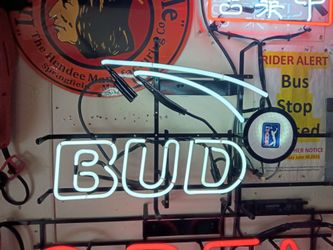 Bud pga tour glass neon sign