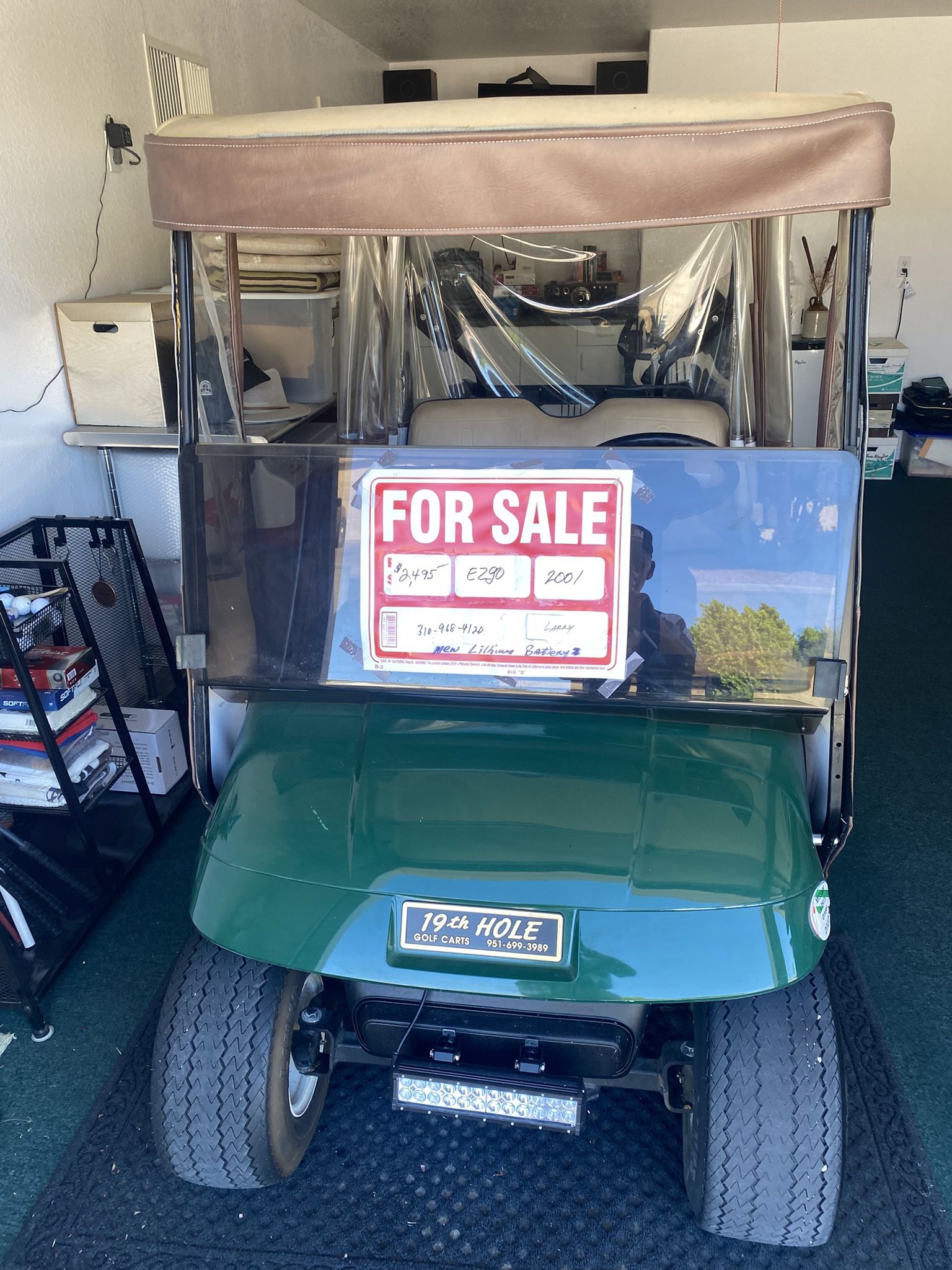 EZGO ,Green With Side Covers, Lithium Battery.