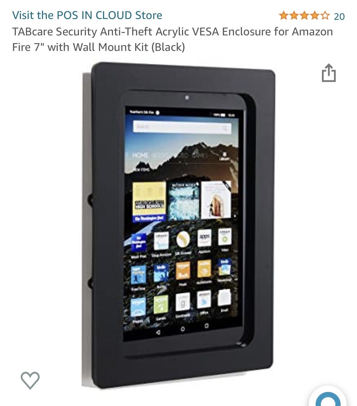 Security Anti-Theft Wall Mount Kit for Amazon Fire 7” Tablet.