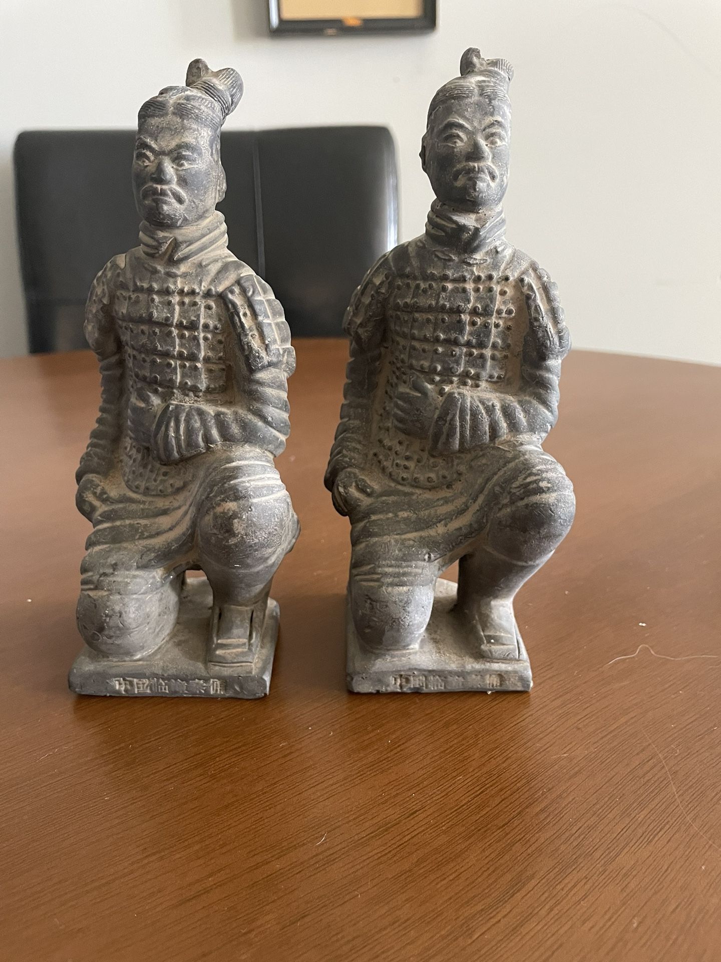 Two Replica Terracotta Warriors Qin Shi Huang Chinese Burial Guards 6 3/4”