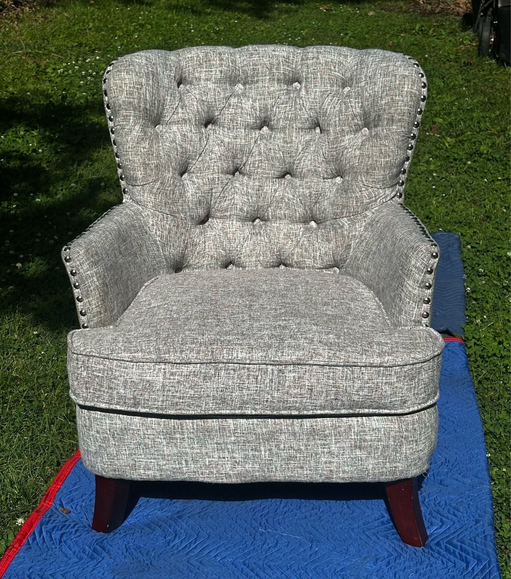 Gray upholstered chair