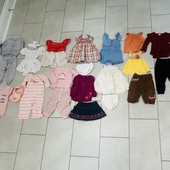 Baby’s girl clothes lot size 12-18 months